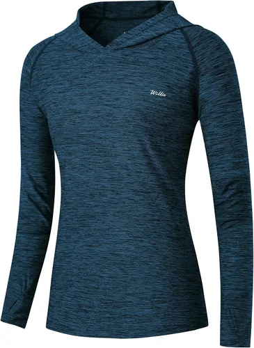 Vista 21 de Willit - Sudadera con capucha y protección solar FPU 50+ para mujer, camiseta de manga larga con FPS, ligera, para exteriores, senderismo, pesca