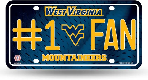 Vista 24 de Rico Industries NCAA - Placa de matrícula metálica unisex para adultos #1