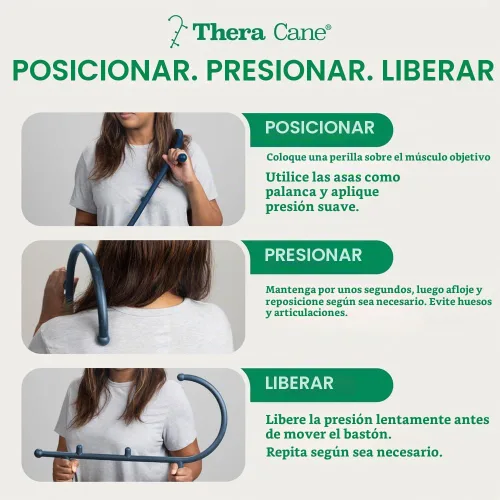Vista 4 de Thera Cane Masajeador (azul), fabricado con orgullo en los Estados Unidos desde 1988