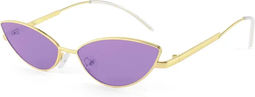 Vista 36 de FEISEDY Gafas de sol de diseñador de moda Retro pequeños pétalos forma arco templo diseño B2298