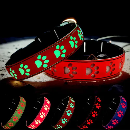 Vista 8 de Collar LED para perro, 15 modos de luz, USB-C recargable, silicona ajustable, varios colores (negro, S (7.87-11.8 pulgadas)