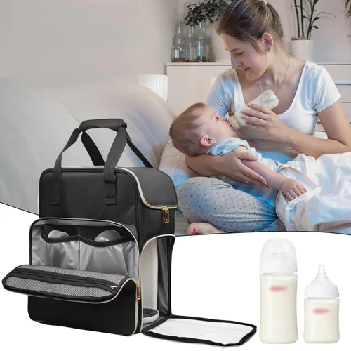 Vista 6 de Estuche de transporte compatible con Baby Brezza Formula Pro Advanced Formula Pro, bolsa de viaje con mezclador de fórmula aislada con correa