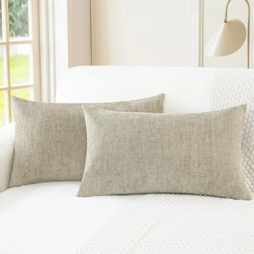 Vista 92 de CaliTime - Paquete de 2 fundas de almohada acogedoras para sofá, decoración del hogar, felpilla suave teñida sólida, 16 x 16 pulgadas, marrón Marrón