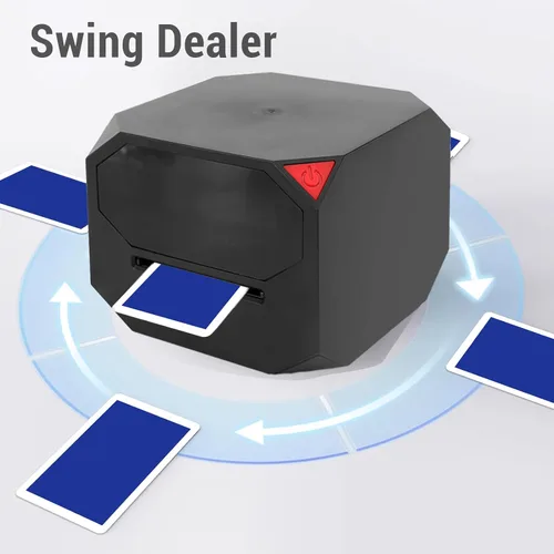 Vista 8 de Máquina automática de distribuidor de tarjetas, distribuidor de tarjetas giratorio de 360°, distribuidor de tarjetas 2 en 1 con batería recargable