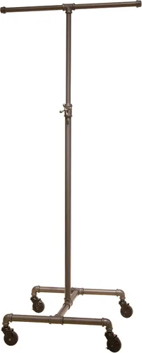 Vista 7 de Clothing Rack Econoco - Tubería resistente ajustable, estante de 4 vías, perchero de tubería de plomería, gris antracita