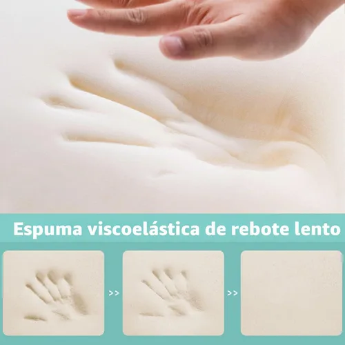 Vista 6 de Almohada cervical para el cuello, almohada de espuma de memoria de contorno Blanco