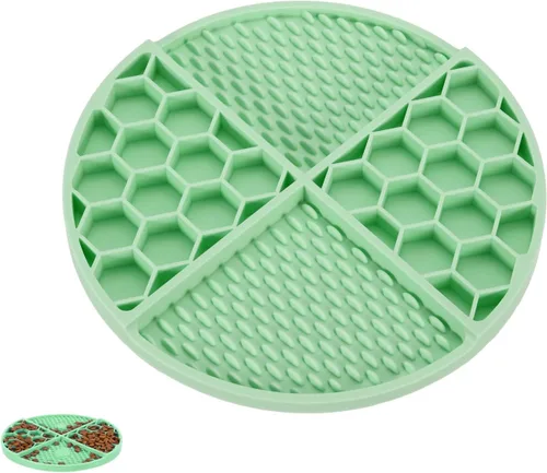 Vista 7 de Cuencos para perros de alimentación lenta, cuenco de comida para perros de comedor lento, amarillo y diámetro: 6.3 pulgadas, diseñado para perros