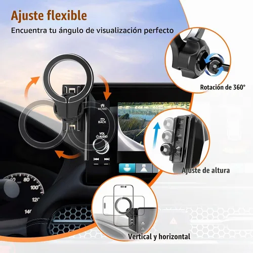 Vista 5 de pop-tech Soporte de teléfono de coche para Honda CR-V HR-V 2023 2024 2025 2026: para soporte magnético MagSafe de teléfono celular para accesorios
