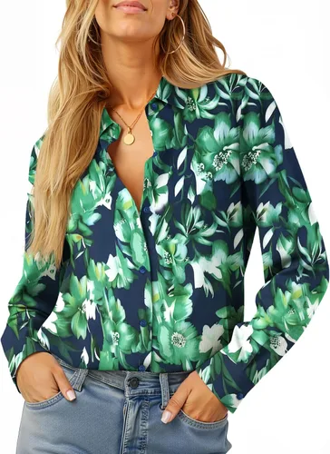 Vista 32 de Soft Non-Iron Wrinkle-Free Button Down Shirts for Women Dress Shirts Collared Blouses Formal Business Work Tops