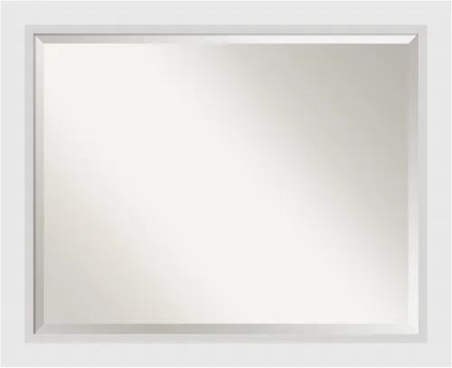 Vista 10 de Amanti Art Espejo de pared blanco de 24 x 20 pulgadas, espejo de baño rectangular blanco blanco para decoración de pared de sala de estar, marco