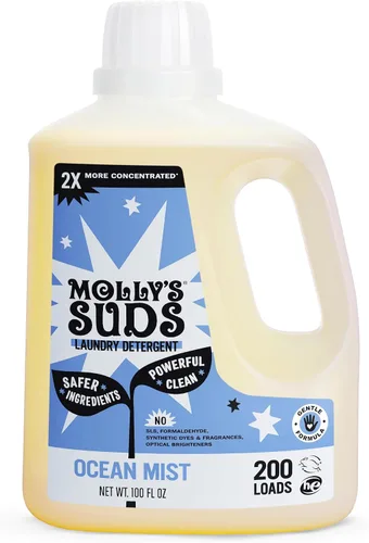 Vista 12 de Detergente líquido para ropa Molly's Suds Jabón detergente limpio para ropa para pieles sensibles 2x concentrado, alta eficiencia (HE) Sin