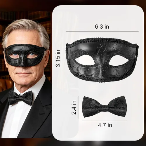 Vista 2 de máscara de mascarada para hombres, máscara de mascarada para hombres