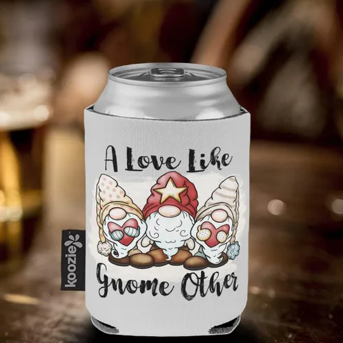 Vista 5 de Style In Print Fundas navideñas para latas, enfriador de bebidas A Love like Gnome, Other Christmas Scuba Foam Party Beer Cover White Design Only