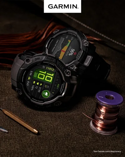 Vista 4 de Garmin Instinct 3 45mm, AMOLED, reloj inteligente GPS para exteriores, reloj inteligente táctico de fitness 24/7, 18 días de duración de batería
