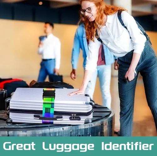 Vista 4 de Correas de equipaje para maletas, accesorios de cinturón de viaje, identificadores de conector de equipaje, asa con hebilla, correa ajustable