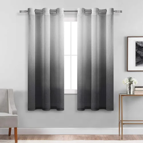Vista 34 de DWCN Cortinas Transparentes Ombré - Cortinas de Lino Sintético con Gradiente Semi Voile con Ojales en la Parte Superior para Dormitorio y Sala