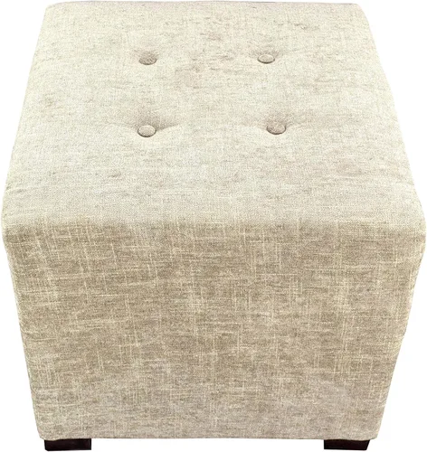 Vista 3 de MJL Furniture Designs Merton Collection - Otomana moderna tapizada de tela, con reposapiés de 4 botones, serie Atlas, Sterling