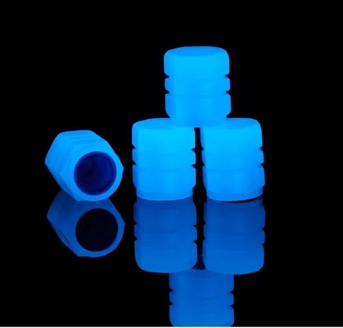 Vista 5 de 4 tapas universales fluorescentes para válvulas de neumáticos, tapas luminosas para válvulas de aire de neumáticos, cubiertas iluminadas