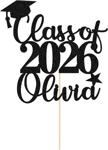 Vista 6 de Decoración para tarta de graduación 2025 personalizada para la clase de 2025 Felicidades 2025, regalo para graduación de graduación, decoración