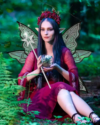 Vista 6 de Hicarer 5 Pcs Women Fairy Wing Costume for Halloween Party