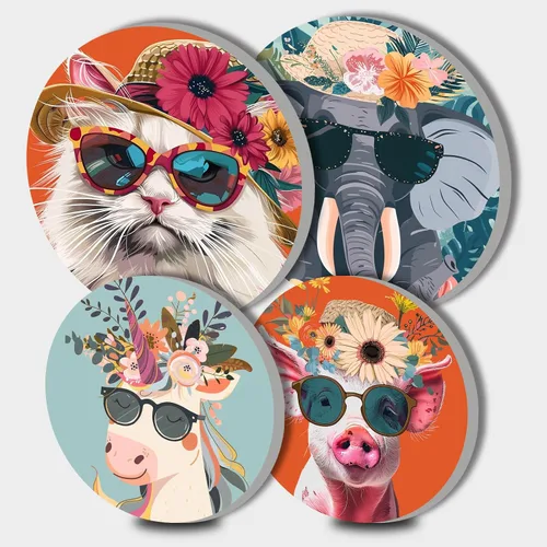 Vista 12 de Nordics - Juego de 4 fundas para quemadores de flores étnicas bohemias, estilo rústico, arte floral indio, patrón geométrico abstracto, quemador