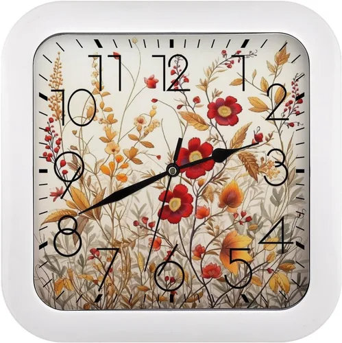 Vista 18 de 10" Square Modern Wall Clock,Americana Flag Deer Print Kitchen Clocks Wall Battery Operated,Silent Non Ticking Unique Funny Cute Wall Clock for