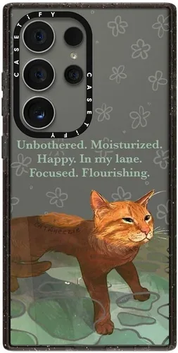 Vista 19 de CASETiFY Funda de impacto para Galaxy S22+ - Adhesivo Aries Moross, color negro transparente