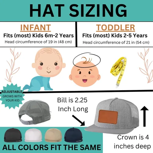 Vista 3 de Sombrero personalizado para bebé, sombreros de bebé personalizados para niños pequeños, sombrero de camionero personalizado para niños, gorra