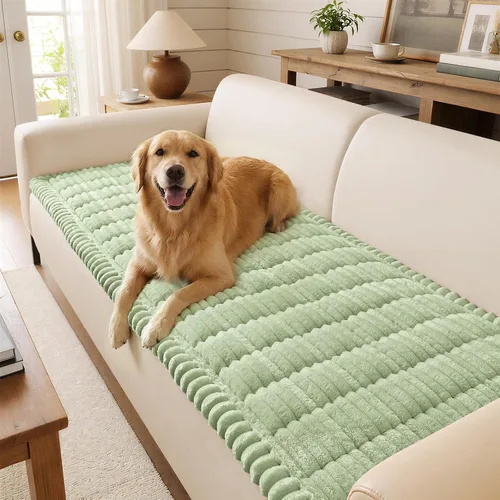 Vista 45 de decorUhome Funda de sofá para perros, funda antideslizante y mullida para sofá, para asiento, respaldo y reposabrazos, protector de sofá suave
