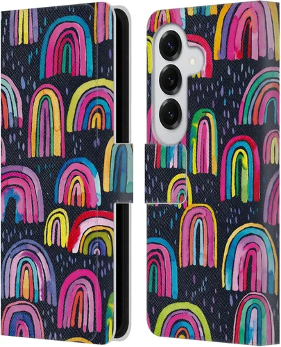 Vista 232 de Head Case Designs Officially Licensed Ninola Brushstrokes Black Summer Patterns Leather Wallet Case Compatible with Samsung Galaxy A07 4G