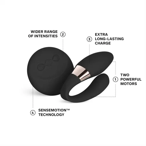 Vista 3 de LELO TIANI Duo - Vibrador para parejas para hombres y mujeres con 2 potentes motores y 8 ajustes de vibración, juguetes sexuales para adultos Negro