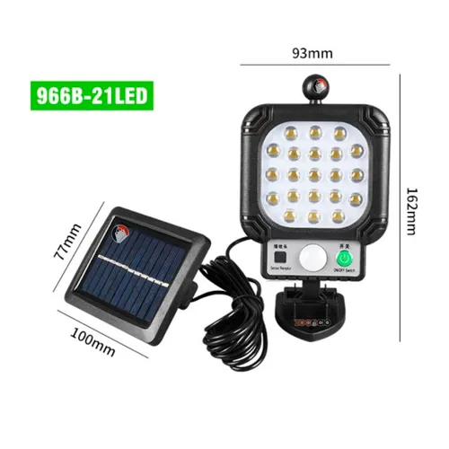 Vista 4 de Lampara Led Con Panel Solar Y Sensor 21 Leds Impermeable
