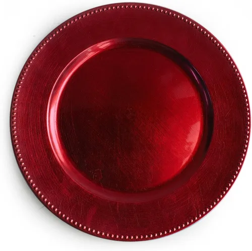 Vista 5 de ChargeIt by Jay Charge It by Jay Plato Cargador con Cuentas de 13" Plato de Servicio Decorativo de Melamina para el Hogar, Comedor Profesional