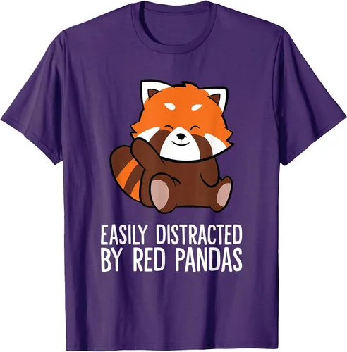 Vista 17 de Red Panda Love Easily Distracted By Red Pandas T-Shirt Asphalt Grey