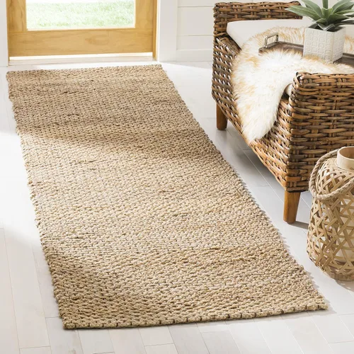 Vista 7 de SAFAVIEH Natural Fiber Collection - Alfombra decorativa de 3 x 5 pies, natural, hecho a mano, ideal para zonas de alto tráfico en entrada, sala