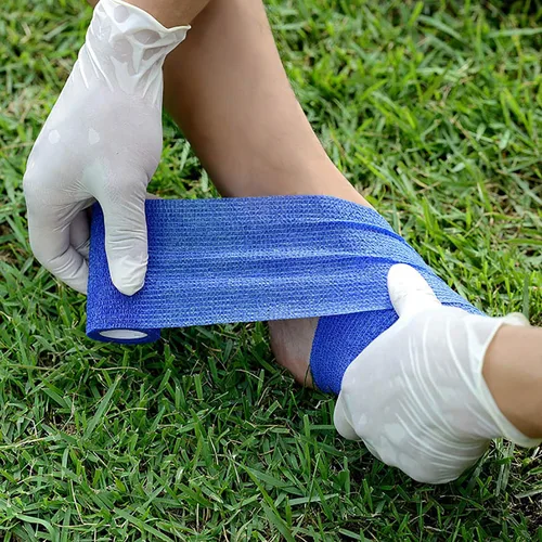 Vista 7 de Vendajes cohesivos autoadherentes, 6 unidades de 4 pulgadas x 5 yardas, rollos de vendaje no tejidos autoadhesivos (color de la piel)