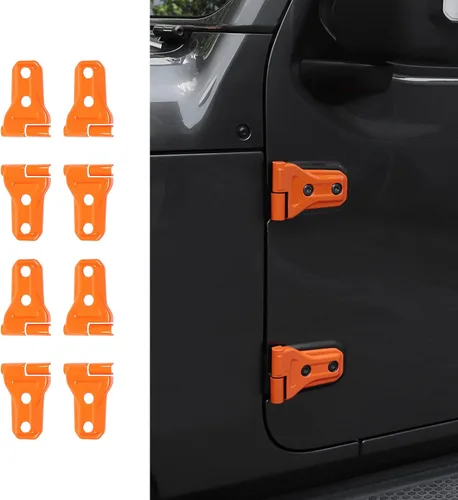 Vista 9 de JeCar Cubiertas de Bisagras de Puerta ABS Accesorios Exteriores para Jeep Wrangler JK JKU 2007-2018, Negro