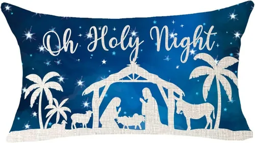 Vista 3 de ITFRO - Bonito regalo de invierno con texto "Merry Christmas", copos de nieve cayendo, diseño de nieve, algodón, arpillera, lino, funda de cojín