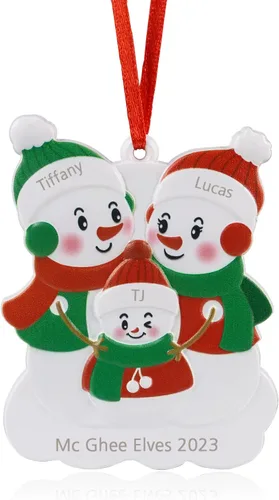 Vista 31 de JewelOra Adornos de Navidad, personalizados de 2 a 6 miembros de la familia, adorno personalizado para árbol de Navidad, decoraciones de vacaciones