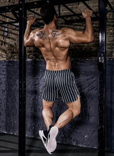 Vista 3 de COOFANDY Paquete de 2 pantalones cortos de entrenamiento de gimnasio para hombre, pantalones de malla ligeros para culturismo, entrenamiento