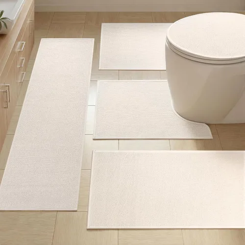 Vista 8 de YIHOUSE Tapete de baño antideslizante, absorbente, de secado rápido, para el suelo del baño, delgado, para debajo de la puerta, lavable de pelo bajo