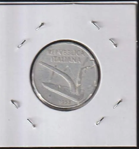 Vista 2 de 1954 R Value within Wheat Ears 10 Lire Vendedor Extremadamente fino