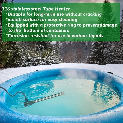 Vista 6 de Calentador de agua totalmente sumergible de 3500 W y 240 V para bañera de hidromasaje y piscina sobre el suelo, calentador eléctrico de inmersión
