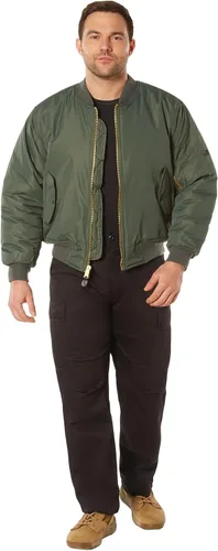 Vista 6 de Rothco Enhanced Nylon Bomber Jacket Flight Style Cold Weather Winter Coat
