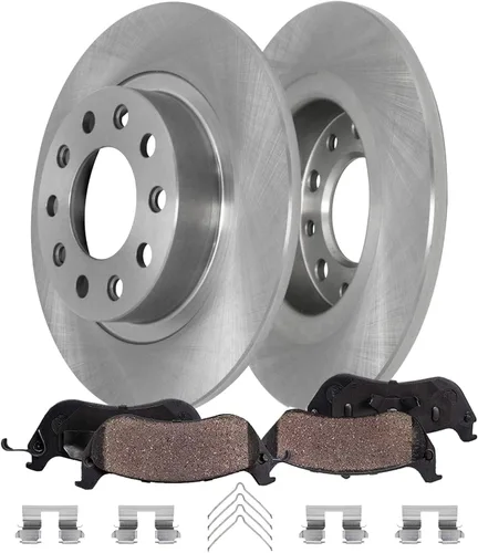 Vista 34 de Detroit Axle - Kit de frenos para Ford Transit Connect 2018 2019 2020 2021 2022 2023, rotores de freno de disco, pastillas de freno de cerámica