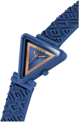 Vista 3 de GUESS Reloj para mujer de 1.339 in - Correa de silicona azul, esfera azul, caja de nailon a base de biológica