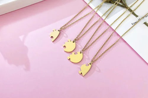 Vista 4 de MEALGUET Collar con inicial de acero inoxidable con forma de corazón y nombre personalizado, 23456 piezas para familia, amor, mejor amigo, juego