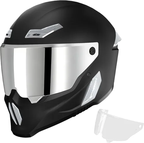 Vista 15 de Cascos para motocicleta MXJ Gear para hombres y mujeres adultos, Casco integral para motocicleta, MG666 aprobado por DOT, para carreras en la calle