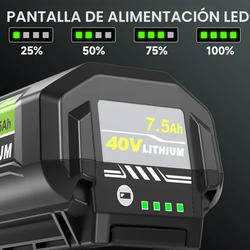 Vista 5 de Paquete de 1 repuesto actualizado a 7.5Ah para batería Ryobi de 40 V