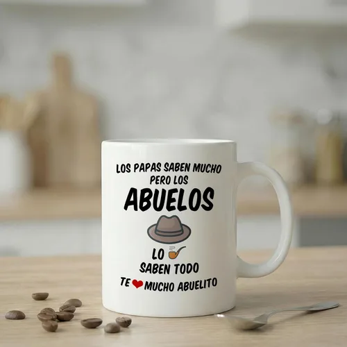 Vista 4 de Casitika Regalos para el Mejor Abuelo del Mundo. Taza de café Abuelito de 11 oz. Copas de abuelo en español. Taza de Regalo del Día del Padre